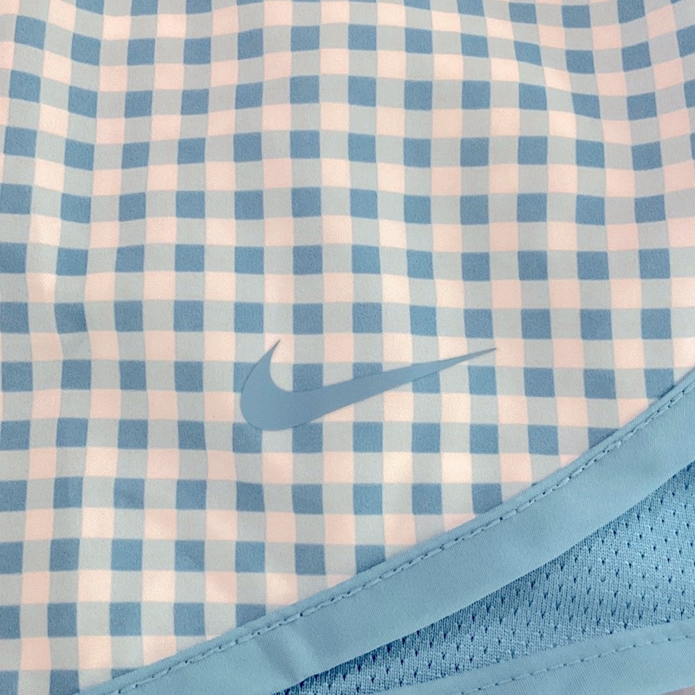 NWT✨Nike Women's Blue Gingham Checkered Shorts Size Medium Extremely Rare - Picture 2 of 5